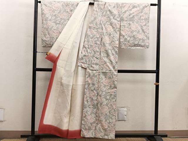 平和屋着物■本場大島紬　白大島　7マルキ　草花文　正絹　逸品　BAAY0540mz