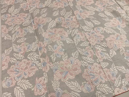 平和屋着物■本場大島紬　白大島　7マルキ　草花文　正絹　逸品　BAAY0540mz