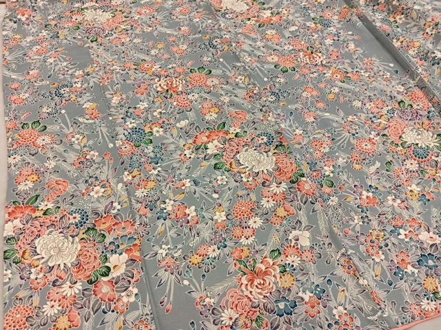 平和屋着物■上質な小紋　乱菊　正絹　逸品　BAAY0548mz