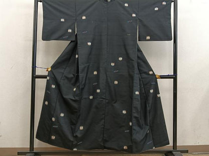 平和屋着物■上質な紬　糸巻き　正絹　逸品　BAAY0553mz
