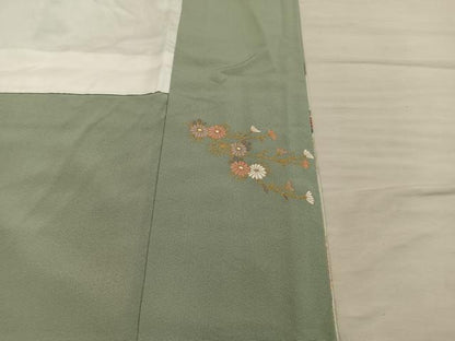 平和屋着物■豪華色留袖　駒刺繍　地紙重ね飛鶴花文　暈し染め　金彩　正絹　逸品　BAAY0558mz