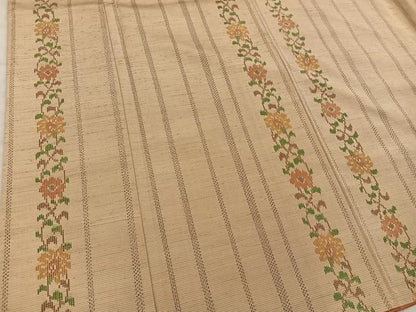 平和屋着物■上質な紬　草花文　正絹　逸品　BAAY0559mz