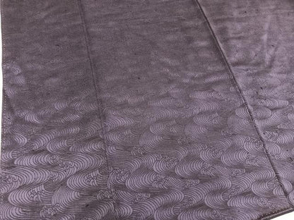 平和屋着物■上質な色無地　立波地紋　黒緑色　正絹　逸品　BAAY0560mz
