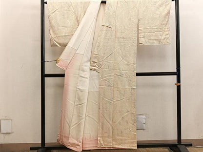 平和屋着物■上質な小紋　総絞り　幾何学文様　正絹　逸品　BAAY0561mz