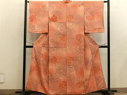 平和屋着物■上質な小紋　草花文　正絹　逸品　BAAY0562mz
