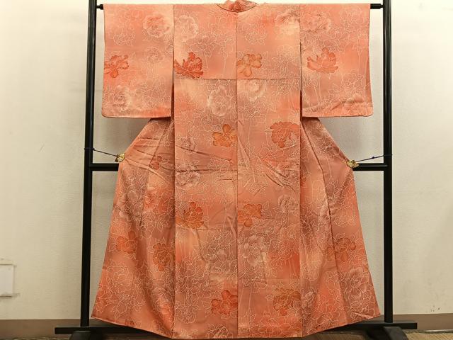 平和屋着物■上質な小紋　草花文　正絹　逸品　BAAY0562mz