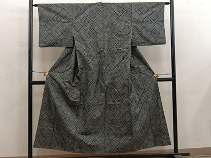 平和屋着物■本場大島紬　7マルキ　菱花文　正絹　逸品　BAAY0563mz