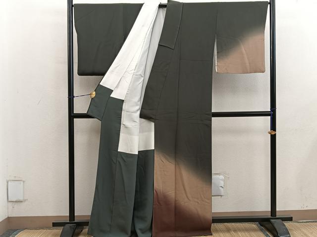 平和屋着物■訪問着　作家物　霞文　暈し染め　鬼しぼ縮緬　正絹　逸品　BAAY0565mz