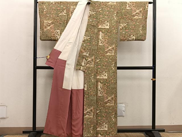 平和屋着物■上質な小紋　風景文　正絹　逸品　BAAY0567mz
