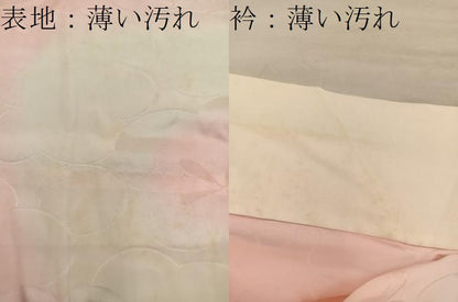 平和屋着物■振袖用長襦袢　無双仕立て　梅花文　暈し染め　正絹　逸品　BAAY0568mz