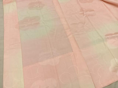 平和屋着物■振袖用長襦袢　無双仕立て　梅花文　暈し染め　正絹　逸品　BAAY0568mz