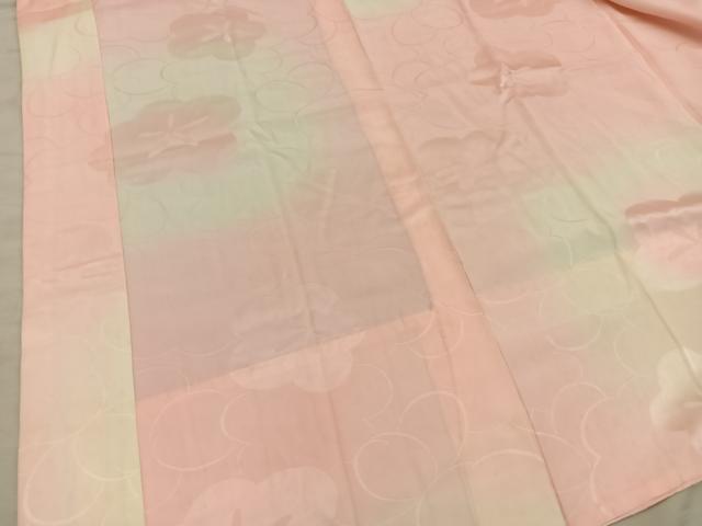 平和屋着物■振袖用長襦袢　無双仕立て　梅花文　暈し染め　正絹　逸品　BAAY0568mz