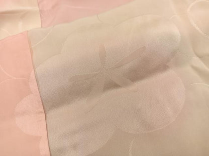 平和屋着物■振袖用長襦袢　無双仕立て　梅花文　暈し染め　正絹　逸品　BAAY0568mz