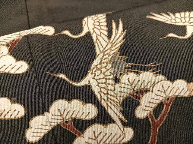 平和屋着物■豪華黒留袖　宝尽し飛鶴松文　金彩　正絹　逸品　BAAY0571mz