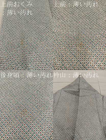 平和屋着物■大変加工の良い総絞り小紋　正絹　逸品　BAAY0573mz