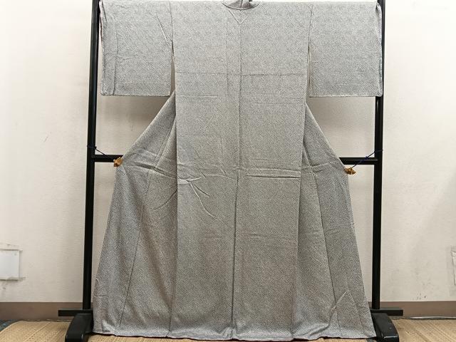 平和屋着物■大変加工の良い総絞り小紋　正絹　逸品　BAAY0573mz