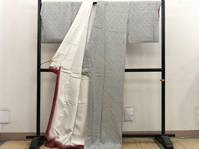 平和屋着物■大変加工の良い総絞り小紋　正絹　逸品　BAAY0573mz