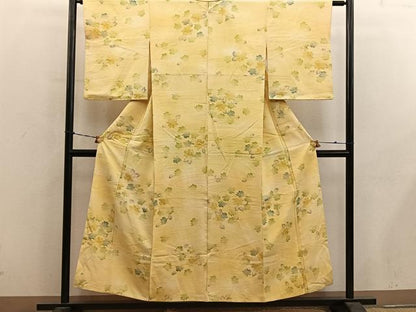平和屋着物■上質な小紋　流水花文　正絹　逸品　BAAY0575mz