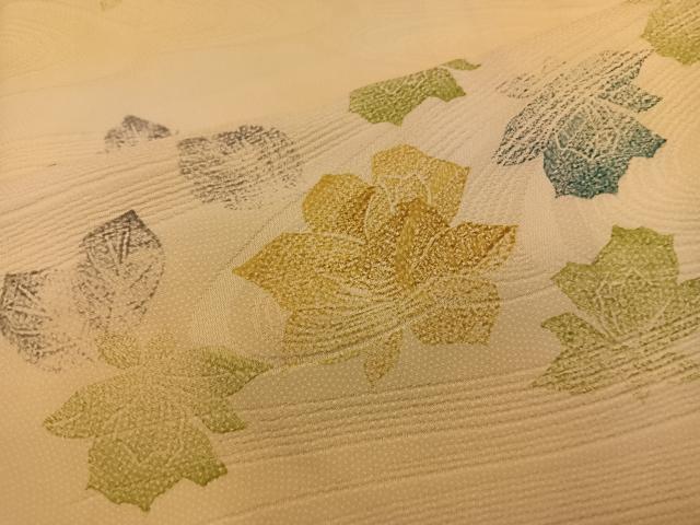 平和屋着物■上質な小紋　流水花文　正絹　逸品　BAAY0575mz