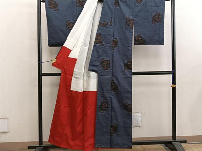 平和屋着物■本場大島紬　7マルキ　笹竹文　証紙付き　正絹　逸品　未使用　BAAY0587mz