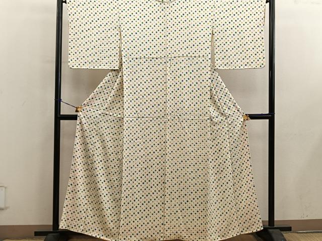 平和屋着物■上質な小紋　総絞り　正絹　逸品　BAAY0589mz