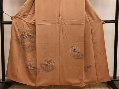 平和屋着物■訪問着　刺繍　菊花文　正絹　逸品　BAAY0591mz