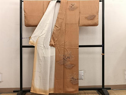 平和屋着物■訪問着　刺繍　菊花文　正絹　逸品　BAAY0591mz