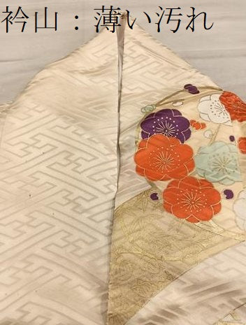 平和屋着物■豪華振袖　駒刺繍　牡丹花文　金彩　正絹　逸品　BAAY0592mz