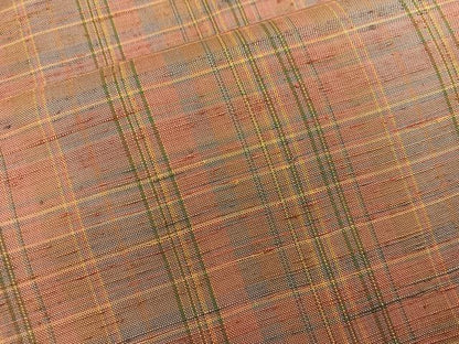 平和屋着物■上質な紬　格子柄　正絹　逸品　BAAY0596mz