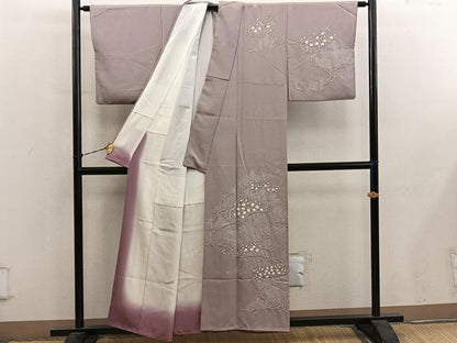 平和屋着物■訪問着　絞り　風景花文　正絹　逸品　BAAY0598mz