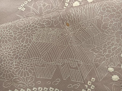 平和屋着物■訪問着　絞り　風景花文　正絹　逸品　BAAY0598mz