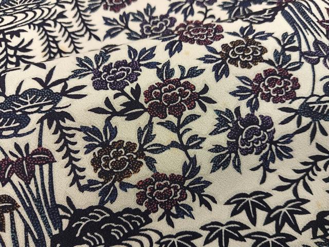 平和屋着物■上質な小紋　流水花文　正絹　逸品　BAAY0599mz