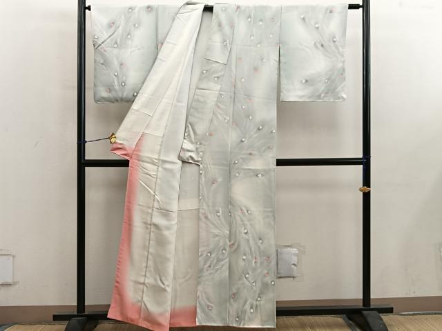 平和屋着物■上質な小紋　孔雀羽　暈し染め　正絹　逸品　BAAY0600mz