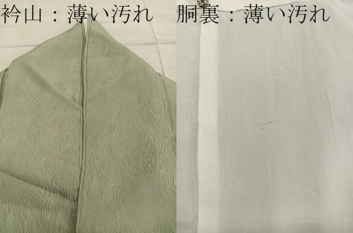 平和屋着物■上質な色無地　木目地紋　利休茶色　正絹　逸品　BAAY0601mz