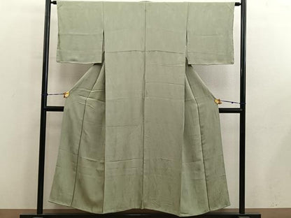 平和屋着物■上質な色無地　木目地紋　利休茶色　正絹　逸品　BAAY0601mz