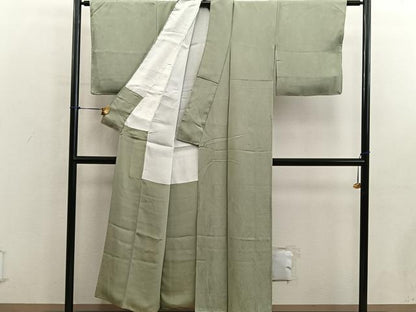 平和屋着物■上質な色無地　木目地紋　利休茶色　正絹　逸品　BAAY0601mz