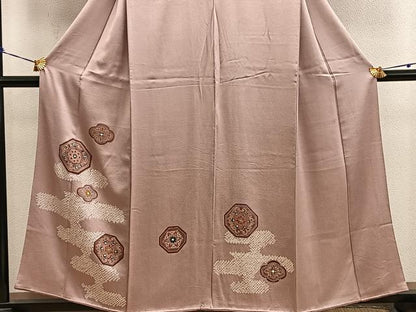 平和屋着物■訪問着　絞り　エ霞花文　金彩　三越扱い　正絹　逸品　BAAY0602mz
