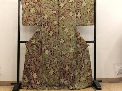 平和屋着物■上質な小紋　総絞り　松皮菱　正絹　逸品　BAAY0603mz