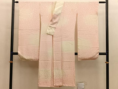 平和屋着物■振袖用長襦袢　無双仕立て　菊地紋　暈し染め　正絹　逸品　BAAY0604mz