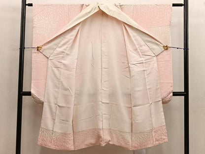 平和屋着物■振袖用長襦袢　無双仕立て　菊地紋　暈し染め　正絹　逸品　BAAY0604mz