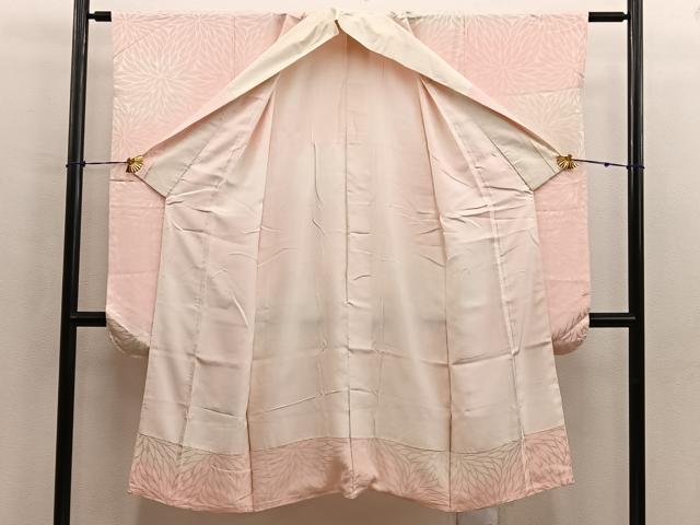 平和屋着物■振袖用長襦袢　無双仕立て　菊地紋　暈し染め　正絹　逸品　BAAY0604mz