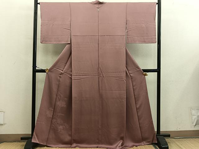 平和屋着物■豪華色留袖　流水花地紋　遠州茶色　正絹　逸品　BAAY0608mz