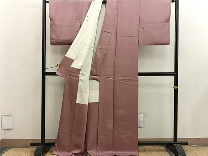 平和屋着物■豪華色留袖　流水花地紋　遠州茶色　正絹　逸品　BAAY0608mz