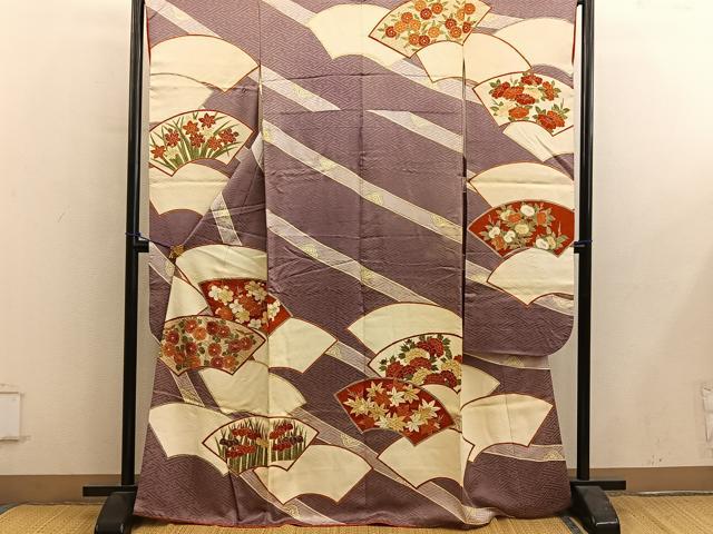 平和屋着物■豪華振袖　駒刺繍　地紙重ね菊花文　金彩　ますいわ屋扱い　正絹　逸品　BAAY0609mz