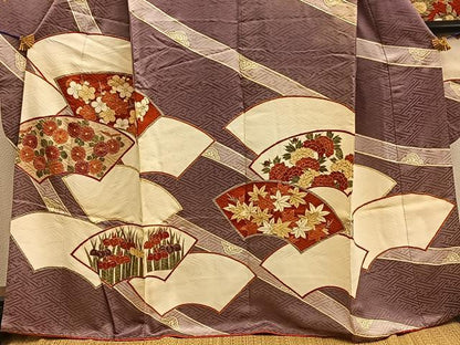 平和屋着物■豪華振袖　駒刺繍　地紙重ね菊花文　金彩　ますいわ屋扱い　正絹　逸品　BAAY0609mz