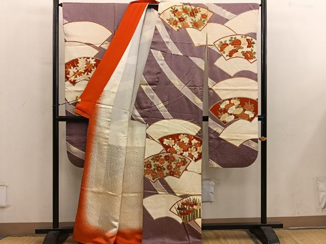 平和屋着物■豪華振袖　駒刺繍　地紙重ね菊花文　金彩　ますいわ屋扱い　正絹　逸品　BAAY0609mz