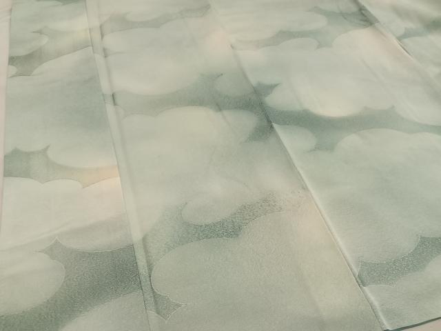 平和屋着物●上質な小紋　雲重ね　地紋起こし　正絹　逸品　BAAY0611mz