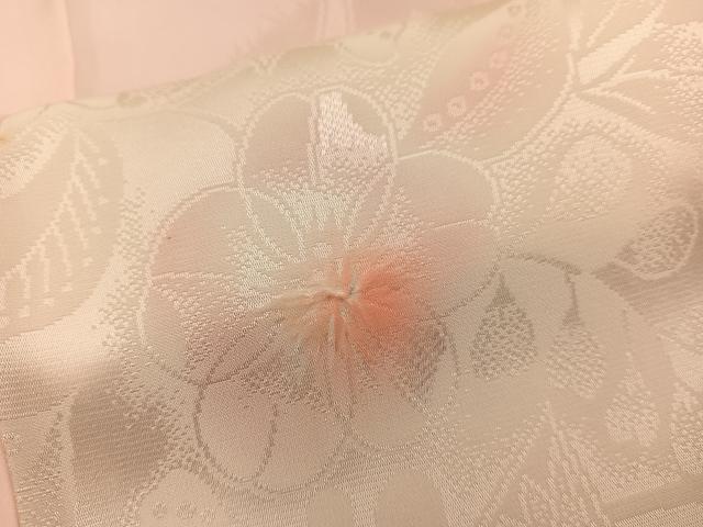 平和屋着物■長襦袢　無双仕立て　草花地紋　暈し染め　半衿刺繍　正絹　逸品　BAAY0621mz