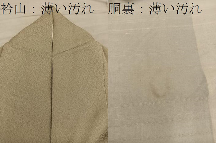 平和屋着物■本草木染作家　瑞寶　色無地　紋意匠　桑染色　正絹　逸品　BAAY0622mz
