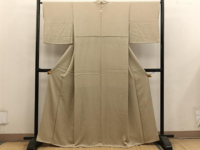 平和屋着物■本草木染作家　瑞寶　色無地　紋意匠　桑染色　正絹　逸品　BAAY0622mz